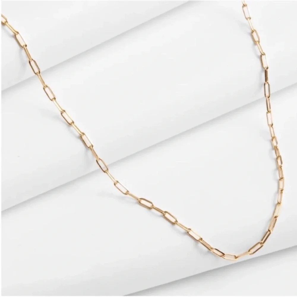 New! Madewell Demi 14K Gold Plated Petite Paperclip Chain Necklace (2013) NWOT